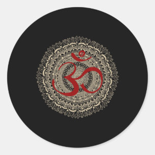 Yoga Symbols By Mona Om Yoga Ohm Hindu Meditation  Classic Round Sticker