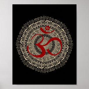 Yoga Symbols By Mona Om Yoga Ohm Hindu Meditation Poster