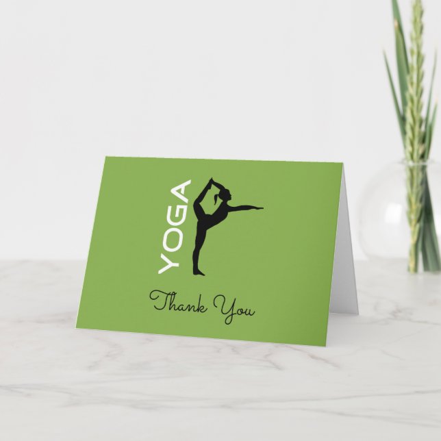 Yoga Teacher Appreciation Yoga Pose Silhouette Thank You Card (Front)