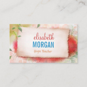 Yoga Teacher - Artistry Watercolor Floral Business Card