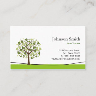 Yoga Teacher - Elegant Wish Tree Business Card