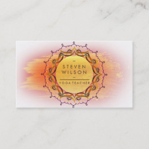 Yoga Teacher Mandala Watercolor Holistic Massage Business Card