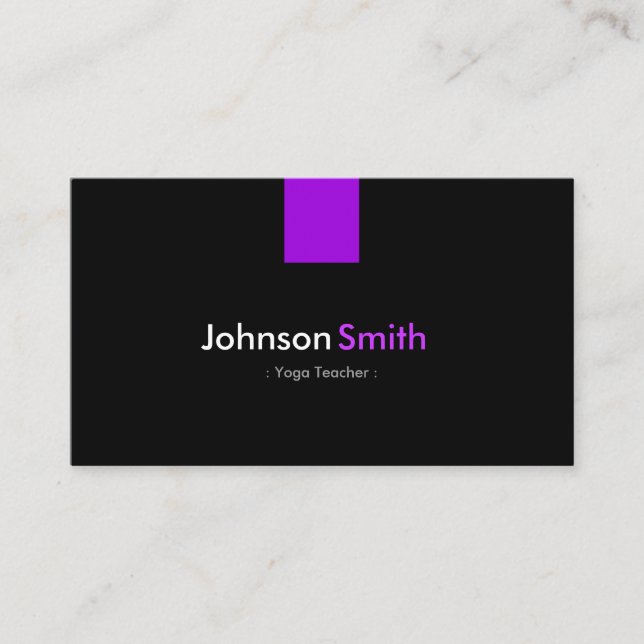 Yoga Teacher - Modern Purple Violet Business Card (Front)