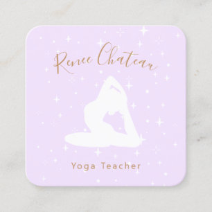 Yoga Teacher, One Legged King Pigeon Pose Square B Square Business Card