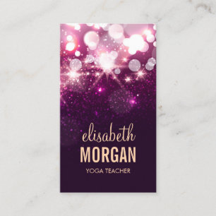 Yoga Teacher - Pink Glitter Sparkles Business Card