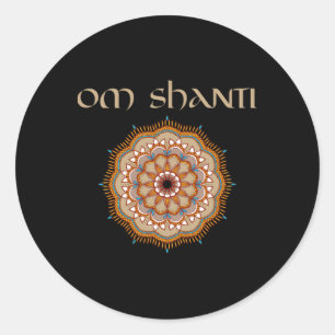 Yoga Teacher Shirt Om Shanti Reiki Holistic Healer Classic Round Sticker