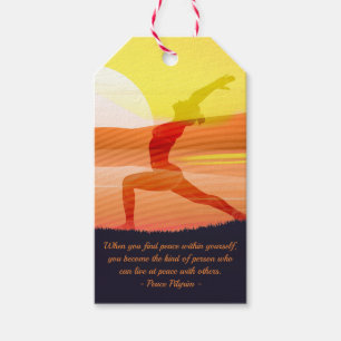 Yoga Teacher Sun Salutation Half Moon Pose Quotes Gift Tags