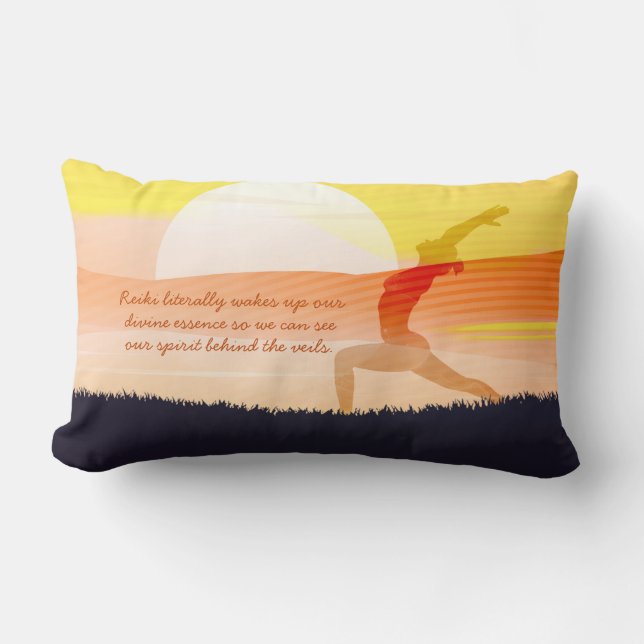 Yoga Teacher Sun Salutation Half Moon Pose Quotes Lumbar Cushion (Front)