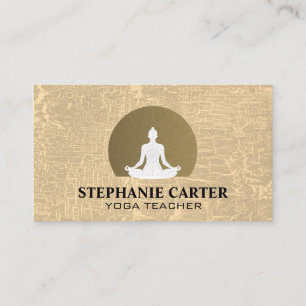 Yoga Teacher   Textured Grey Business Card