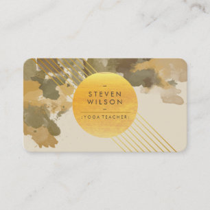 Yoga Teacher Watercolor Holistic Vintage Cosmic Business Card