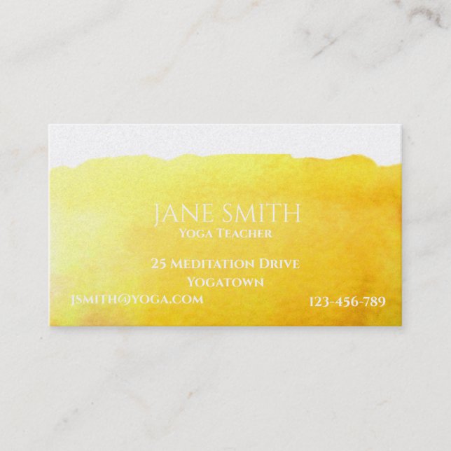 Yoga Teacher Yoga Instructor healing meditation Business Card (Front)