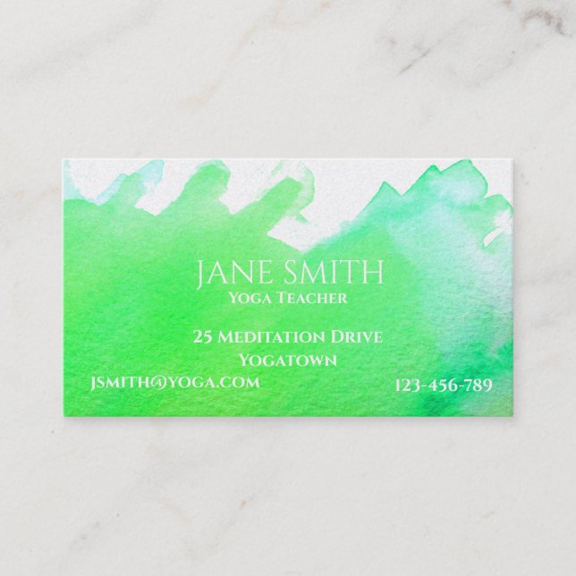 Yoga Teacher Yoga Instructor healing meditation Business Card (Front)