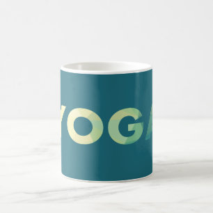 Yoga Teal Yellow text Coffee Mug