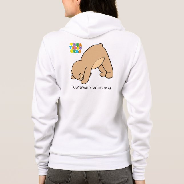 Yoga Teddy Bear Downward Dog Hoodie (Back)