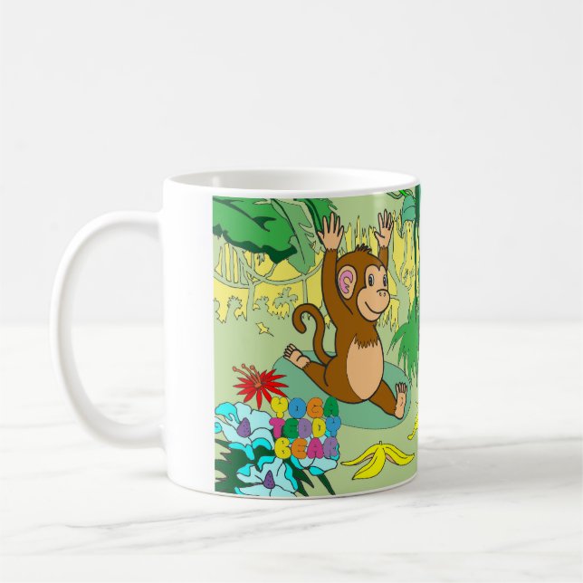 Yoga Teddy Bear Monkey Mug (Left)