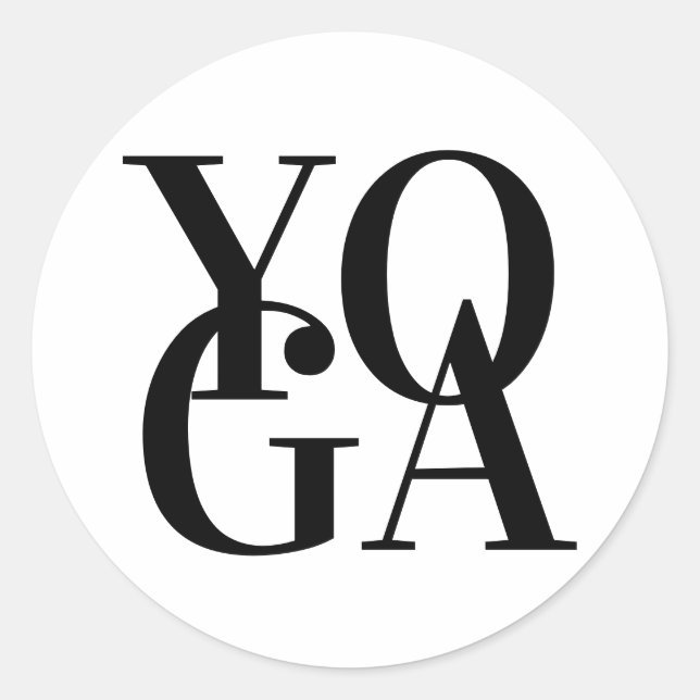 Yoga Text Classic Round Sticker (Front)