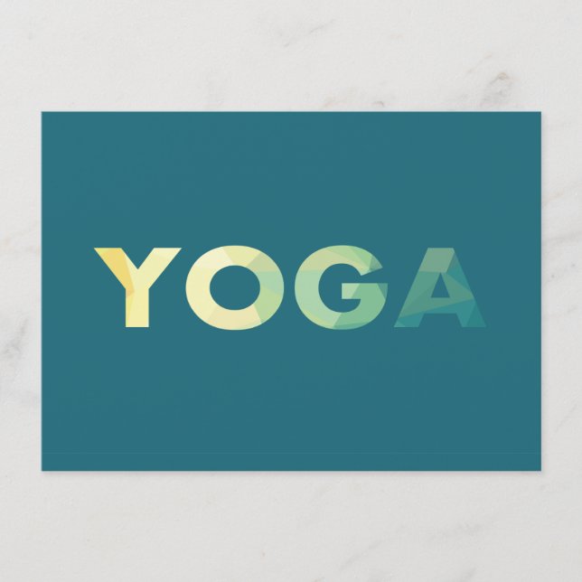Yoga Text Colourful mandala flower  Enclosure Card (Front)