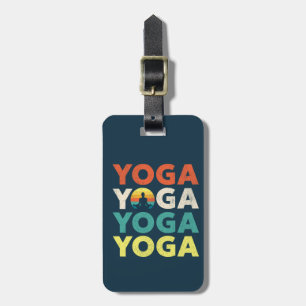 Yoga text design luggage tag