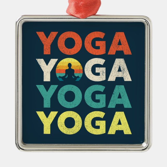 Yoga text design metal tree decoration (Front)