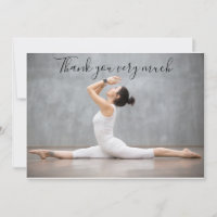 Yoga Thank you card with woman posing