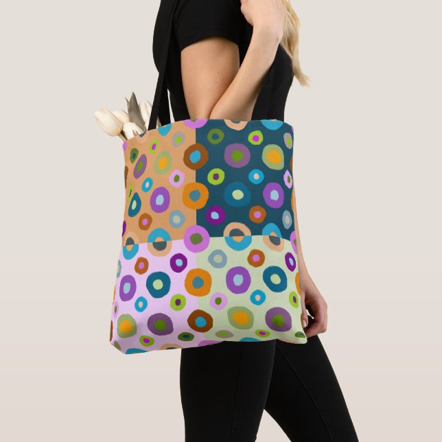 Yoga tote bag Multi colourful funky boho fun (Close Up)