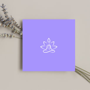 Yoga Trainer Coach Logo Patel Blue Square Business Card