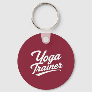 Yoga Trainer Script Typography Fitness Gift Design Key Ring