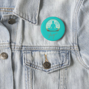 Yoga Training Vintage Design Meditation Or Pilates 6 Cm Round Badge