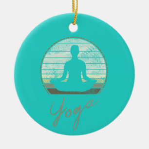 Yoga Training Vintage Design Meditation Or Pilates Ceramic Tree Decoration