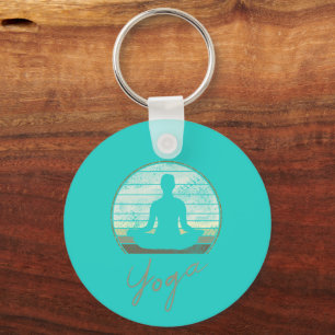 Yoga Training Vintage Design Meditation Or Pilates Key Ring