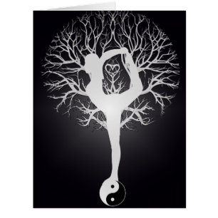 Yoga Tree in Black and White