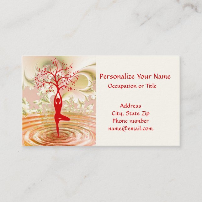 Yoga Tree of Life Zen Balance Business Card (Front)