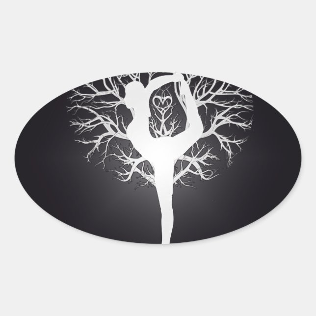 Yoga Tree Oval Sticker (Front)