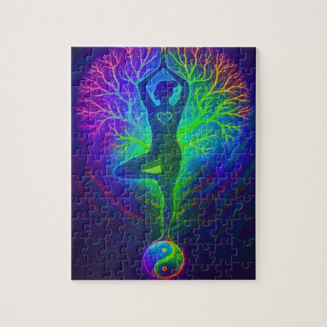 Yoga Tree Peace Rainbow Jigsaw Puzzle (Vertical)