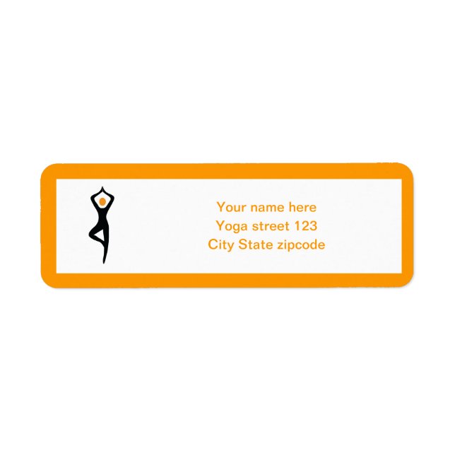 Yoga tree pose black, orange custom (Front)
