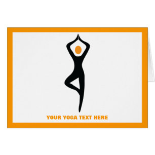 Yoga tree pose black, orange custom
