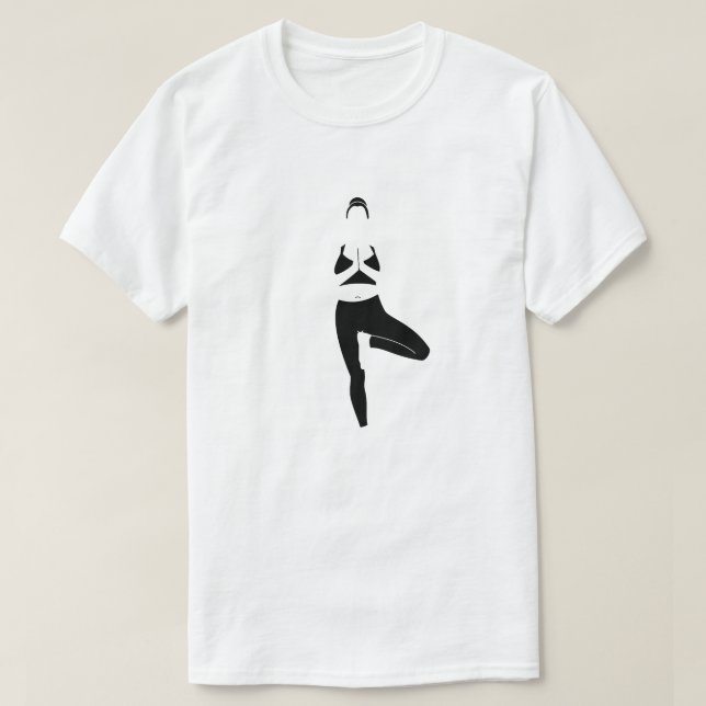 Yoga Tree Pose, black T-Shirt (Design Front)