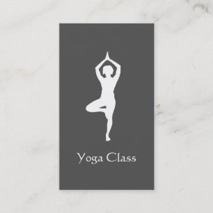 Yoga Tree Pose (grey) Business Card