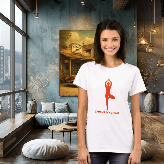 Yoga Tree Pose Minimalist Lifestyle Silhouette T-Shirt (Creator Uploaded)