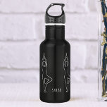 Yoga Tree Pose Outline Personalised Water Bottle<br><div class="desc">Keep well hydrated for your pre-wedding yoga classes and exercise regimes. Add your name to this Vrksasana Tree Pose Outline Yoga Water Bottle. Check out my store for the matching yoga mat</div>