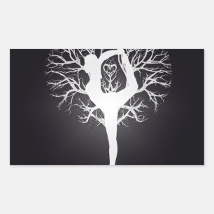 Yoga Tree Rectangular Sticker