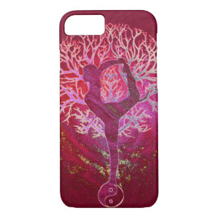 Yoga Tree -  Red, Pink, Gold Case-Mate iPhone Case