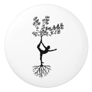 Yoga Tree Roots Ceramic Drawer Cabinet Knob