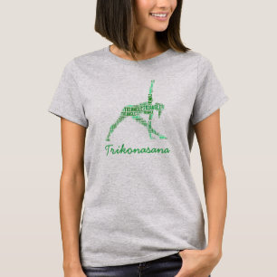 Yoga Triangle Pose Trikonasana In Greens T-Shirt