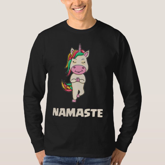 Yoga Unicorn Gymnasitics Namaste   Meditation T-Shirt (Front)