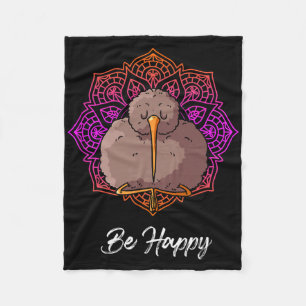 Yoga Unleashed Calm Kiwi Bird Yoga Zen Fleece Blanket