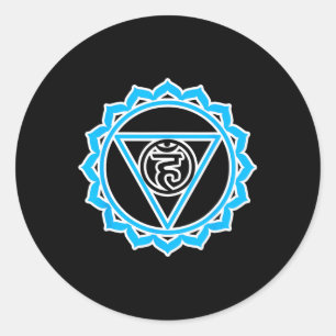 Yoga Veshuddha Throat Chakra By Blue Chakra Classic Round Sticker