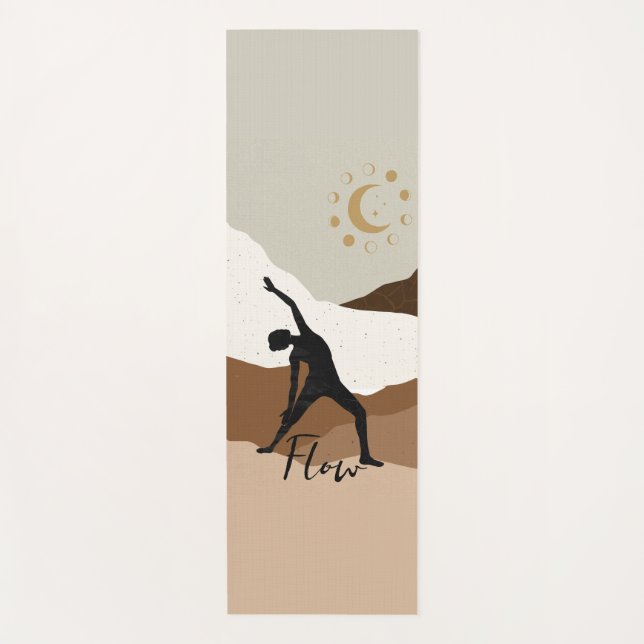Yoga warrior pose silhouette meditation flow zen yoga mat (Front)