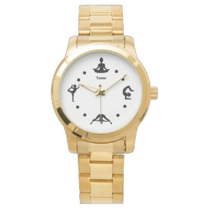 Yoga Watch with Silhouette Positions  Add Name