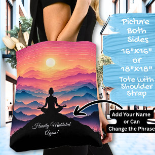 Yoga with a Sunset View - Add Name or Your Text Tote Bag